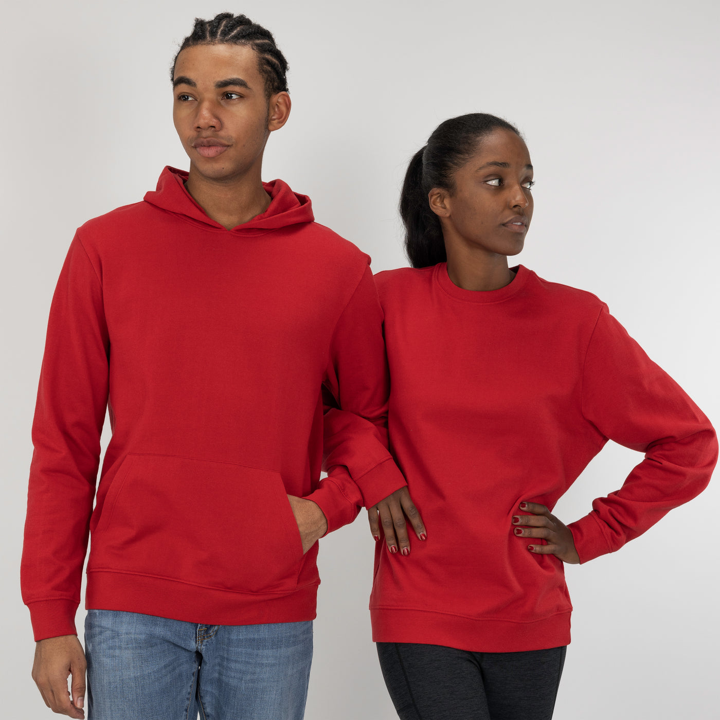 Pullover Hoodie made with 100% Recycled Fiber - Red