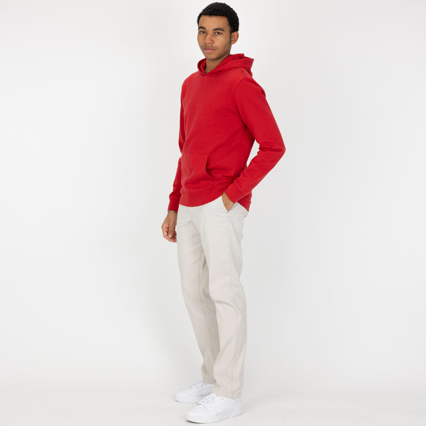 Pullover Hoodie made with 100% Recycled Fiber - Red