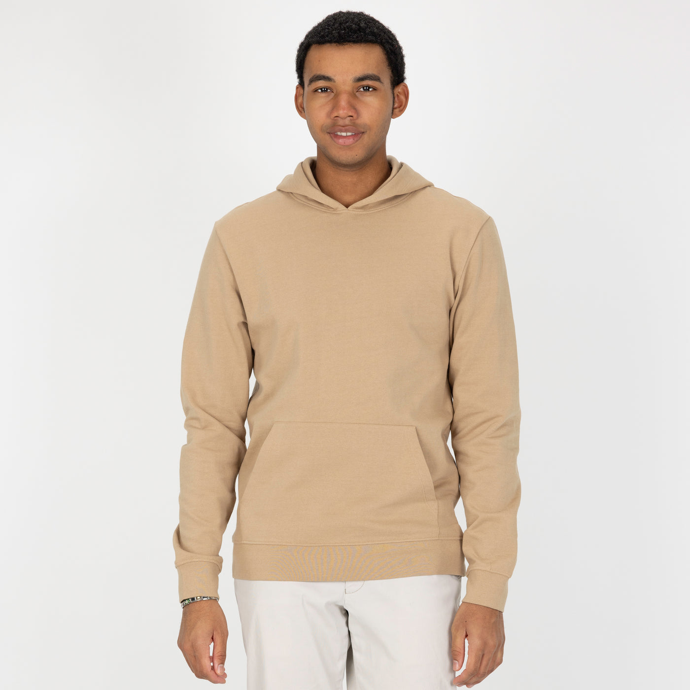 Pullover Hoodie made with 100% Recycled Fiber - Tan