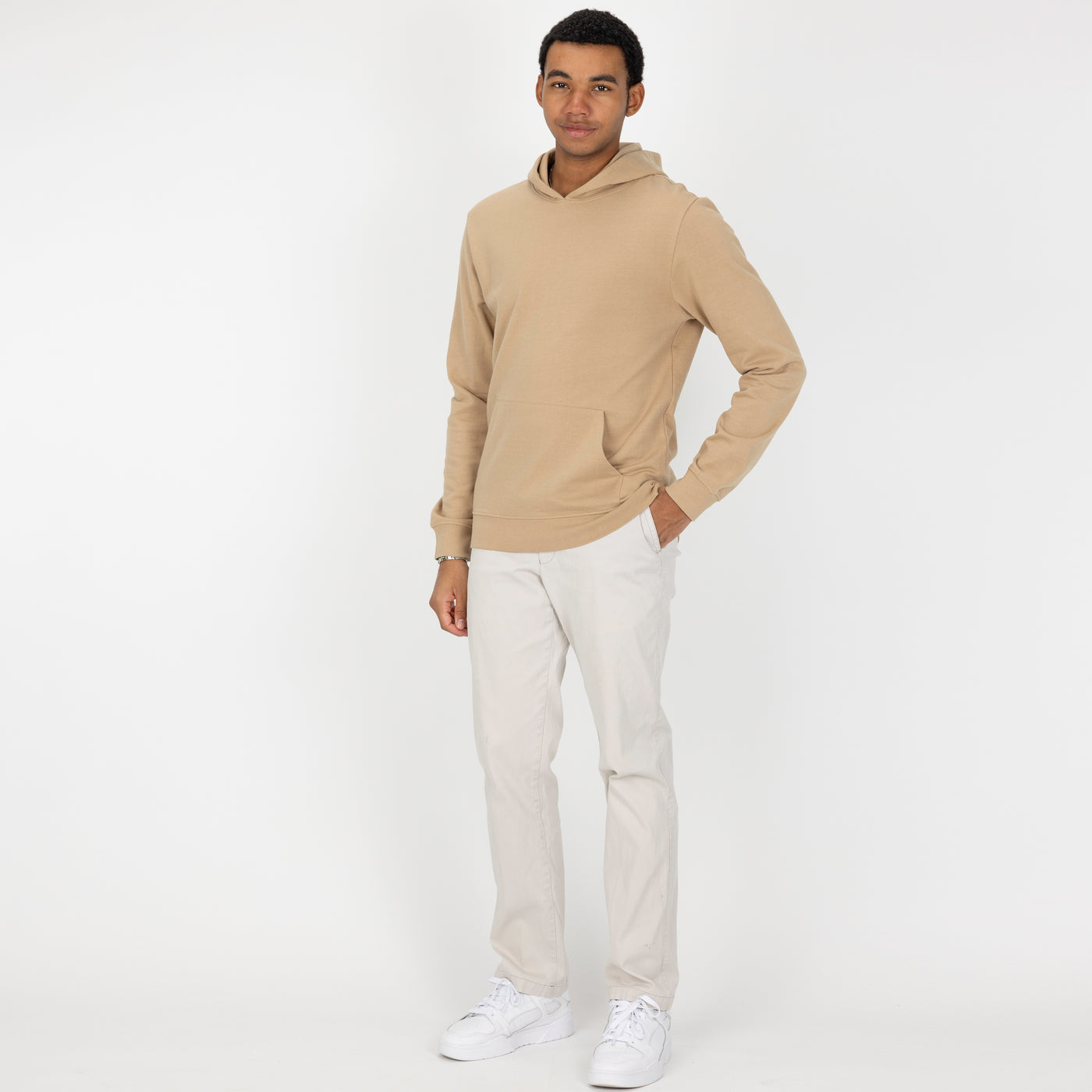 Pullover Hoodie made with 100% Recycled Fiber - Tan