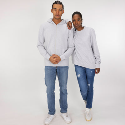 Pullover Hoodie made with 100% Recycled Fiber - White Heather