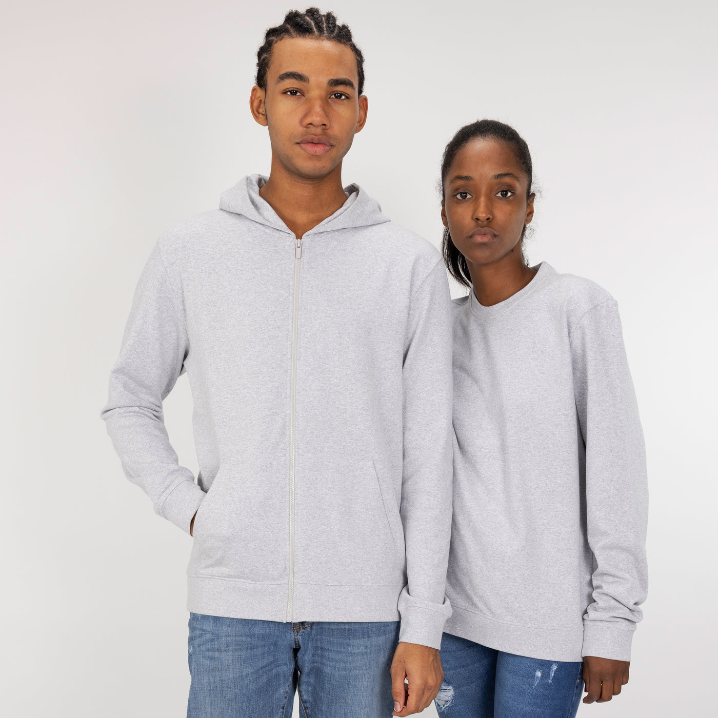 Pullover Hoodie made with 100% Recycled Fiber - White Heather