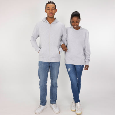 Pullover Hoodie made with 100% Recycled Fiber - White Heather