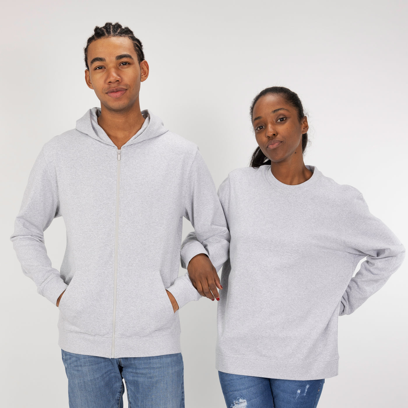 Pullover Hoodie made with 100% Recycled Fiber - White Heather