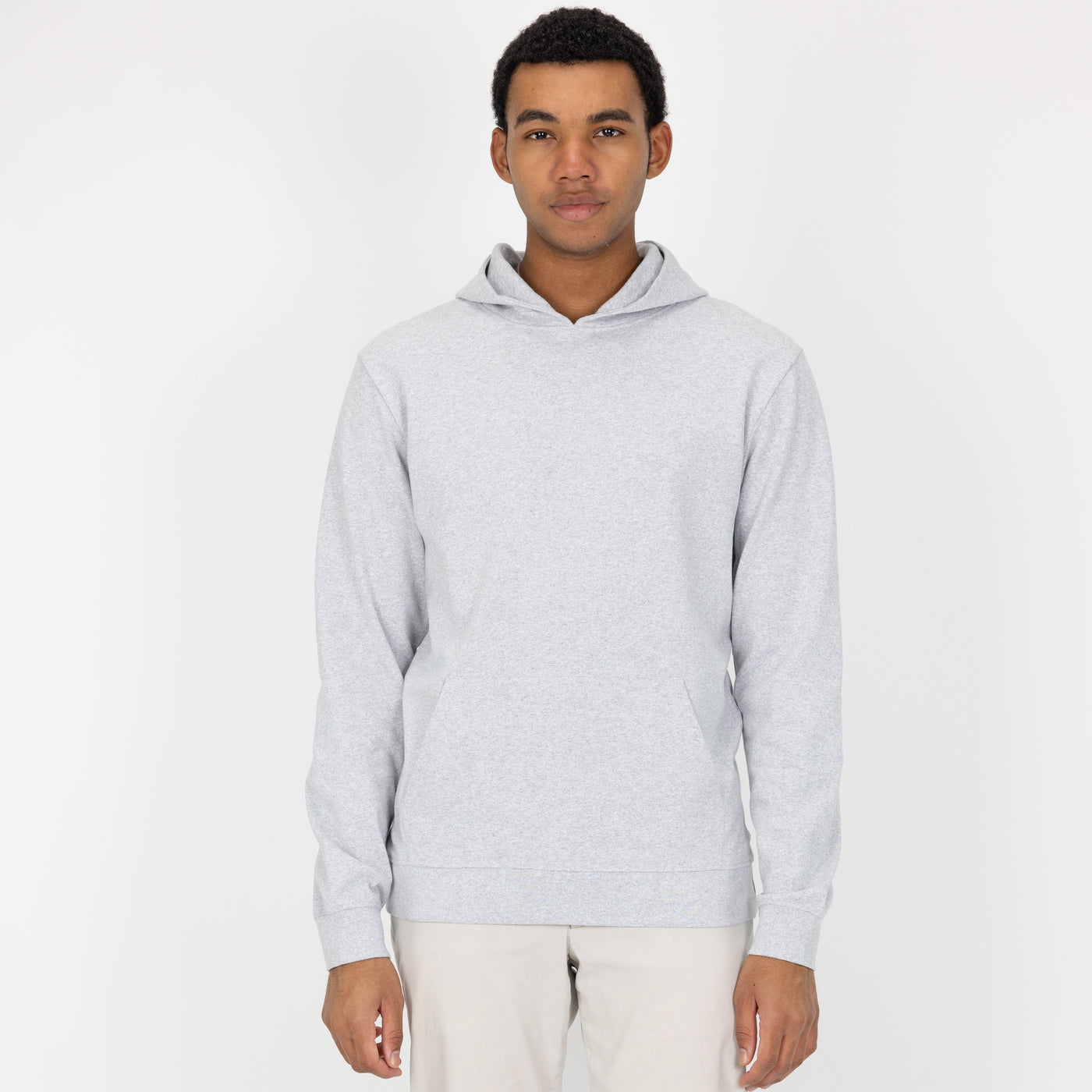 Pullover Hoodie made with 100% Recycled Fiber - White Heather