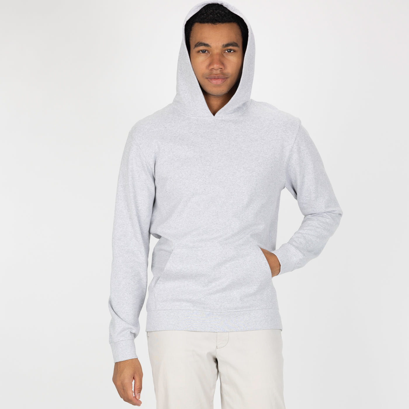 Pullover Hoodie made with 100% Recycled Fiber - White Heather