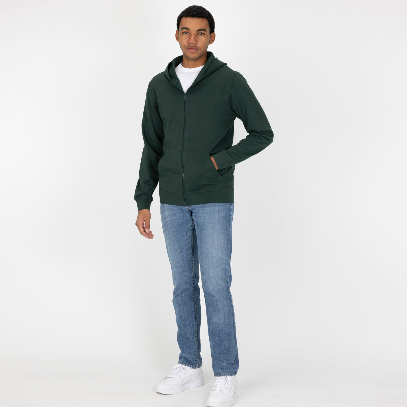 Zip Hoodie made with 100% Recycled Fiber - Green