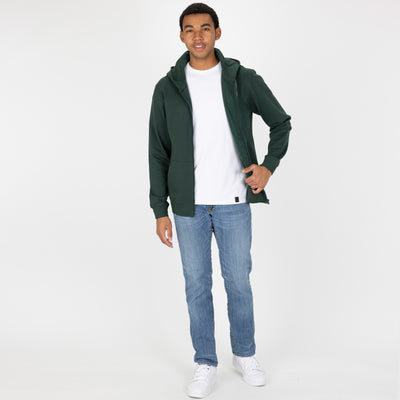 Zip Hoodie made with 100% Recycled Fiber - Green