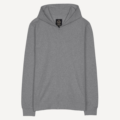 Zip Hoodie made with 100% Recycled Fiber - Heather Grey