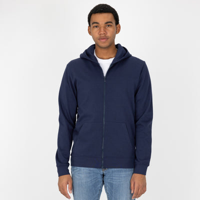 Zip Hoodie made with 100% Recycled Fiber - Navy