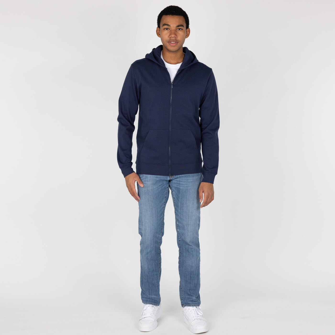 Zip Hoodie made with 100% Recycled Fiber - Navy