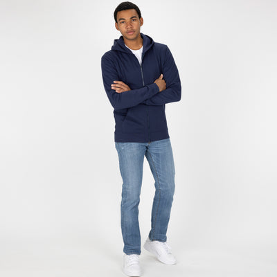 Zip Hoodie made with 100% Recycled Fiber - Navy