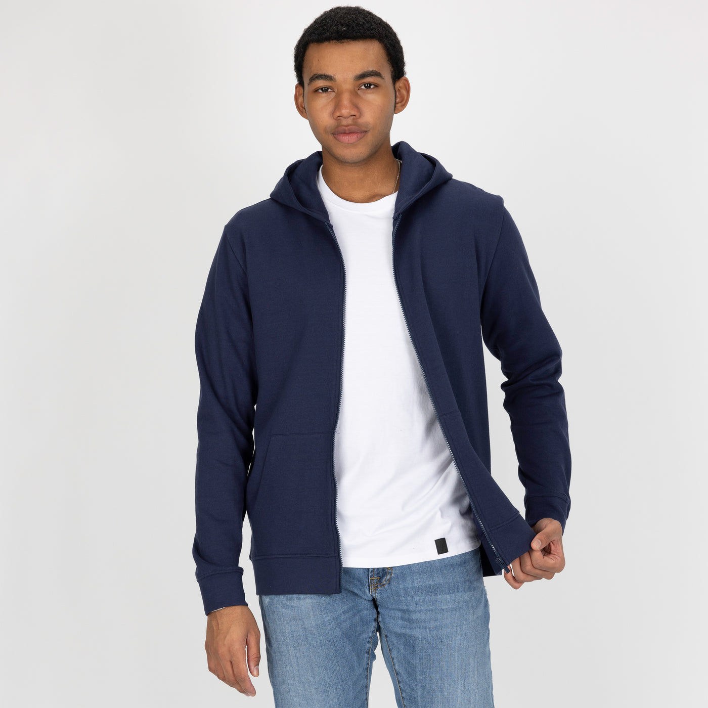 Zip Hoodie made with 100% Recycled Fiber - Navy