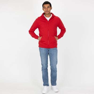 Zip Hoodie made with 100% Recycled Fiber - Red