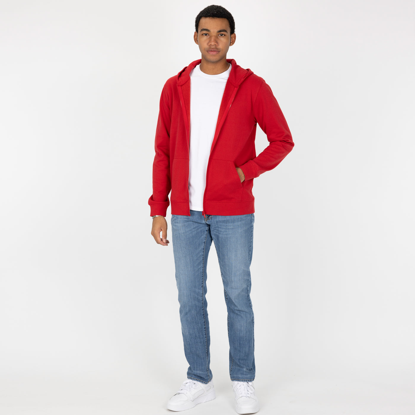 Zip Hoodie made with 100% Recycled Fiber - Red