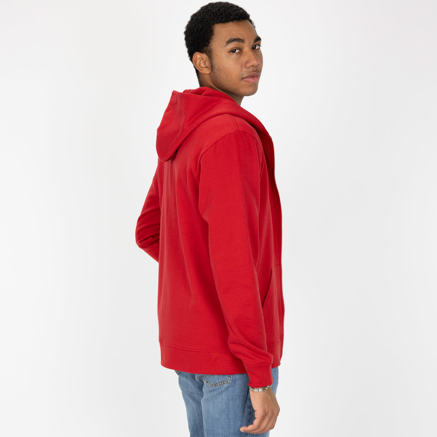 Zip Hoodie made with 100% Recycled Fiber - Red