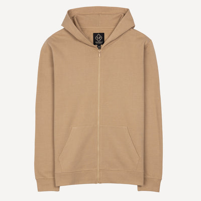 Zip Hoodie made with 100% Recycled Fiber - Tan