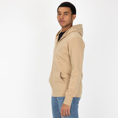 Zip Hoodie made with 100% Recycled Fiber - Tan