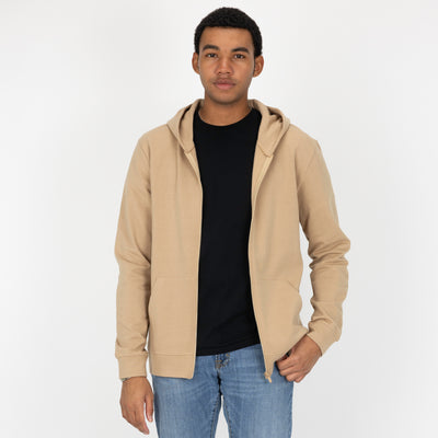 Zip Hoodie made with 100% Recycled Fiber - Tan