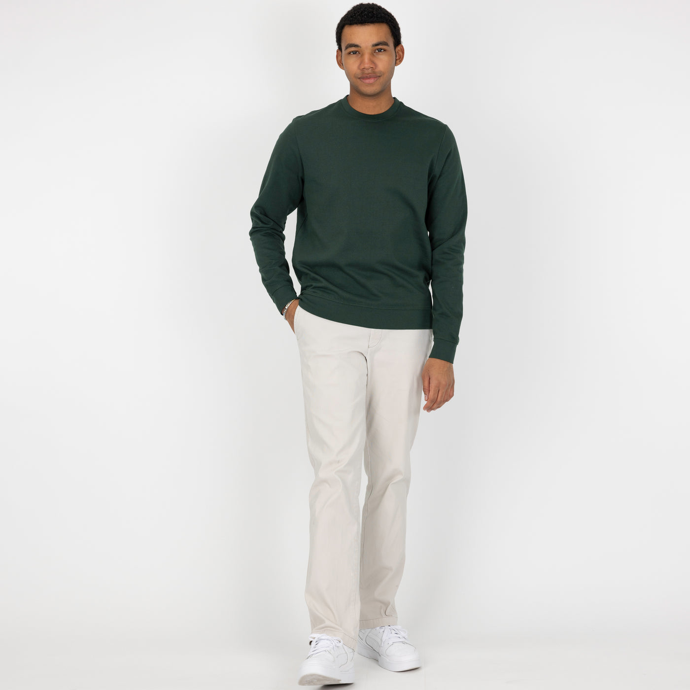 Fleece Crew made with 100% Recycled Fiber - Green