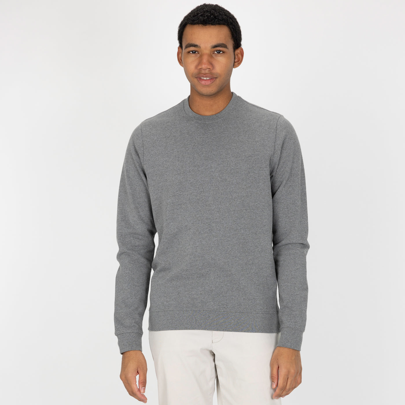 Fleece Crew made with 100% Recycled Fiber - Heather Grey