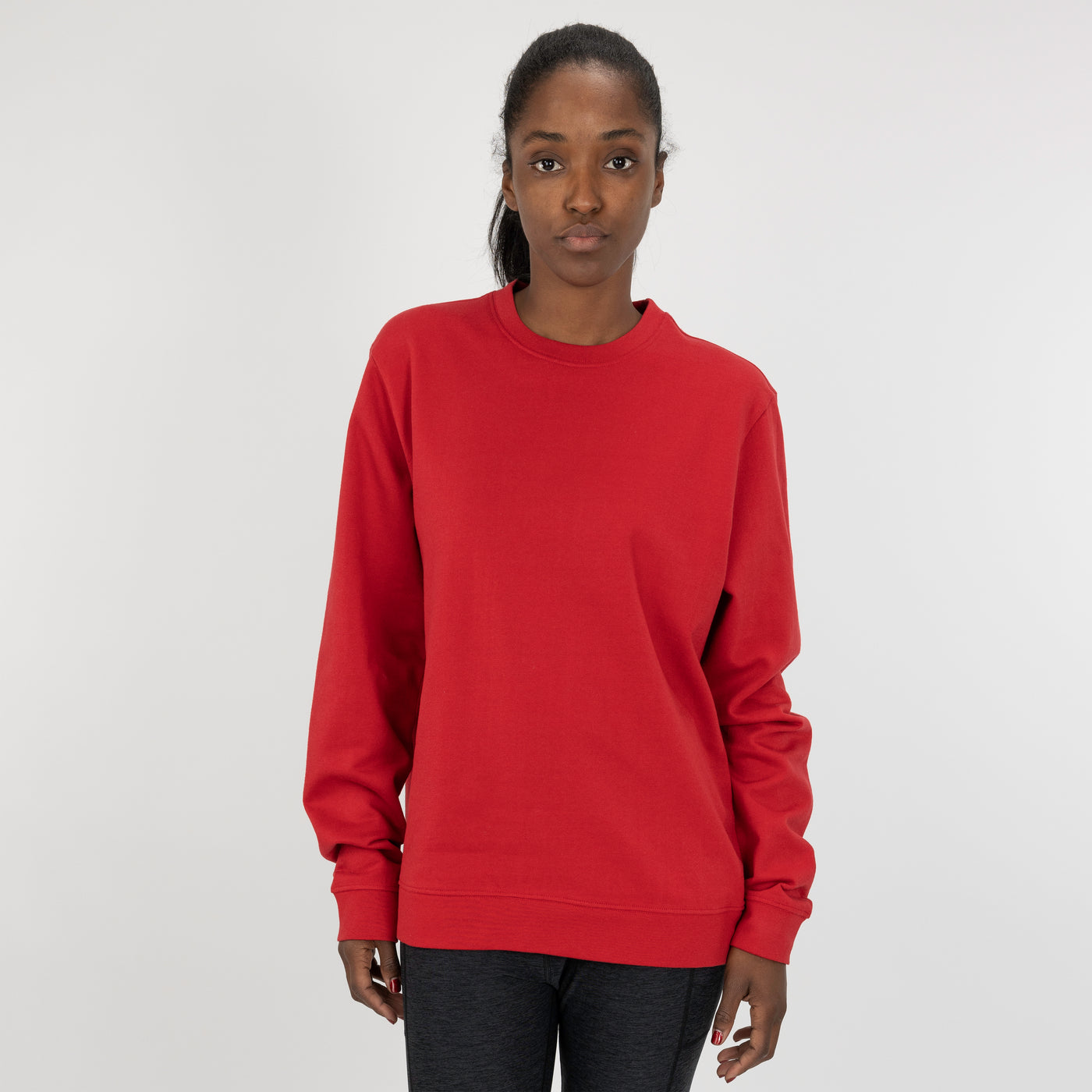 Fleece Crew made with 100% Recycled Fiber - Red