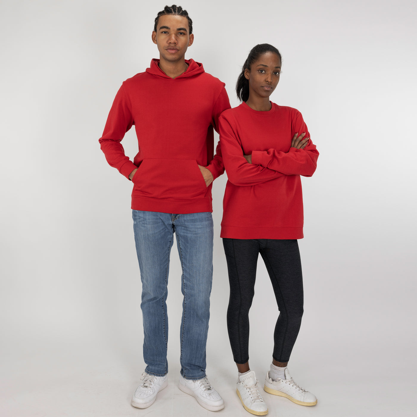 Fleece Crew made with 100% Recycled Fiber - Red