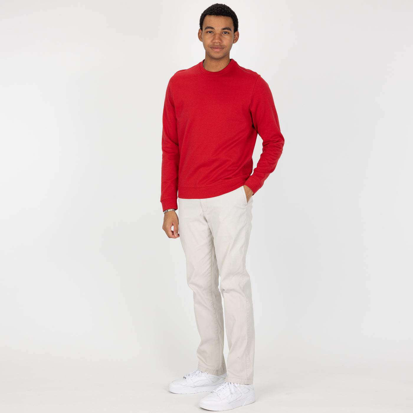 Fleece Crew made with 100% Recycled Fiber - Red