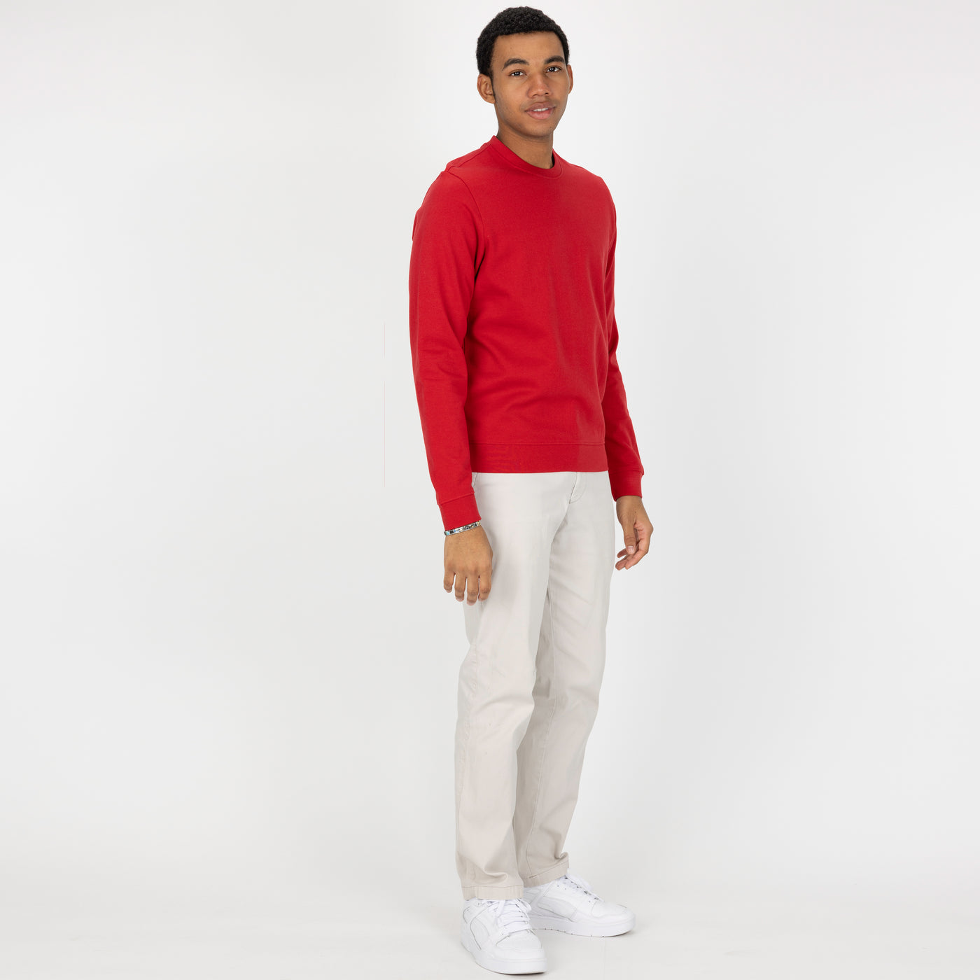 Fleece Crew made with 100% Recycled Fiber - Red