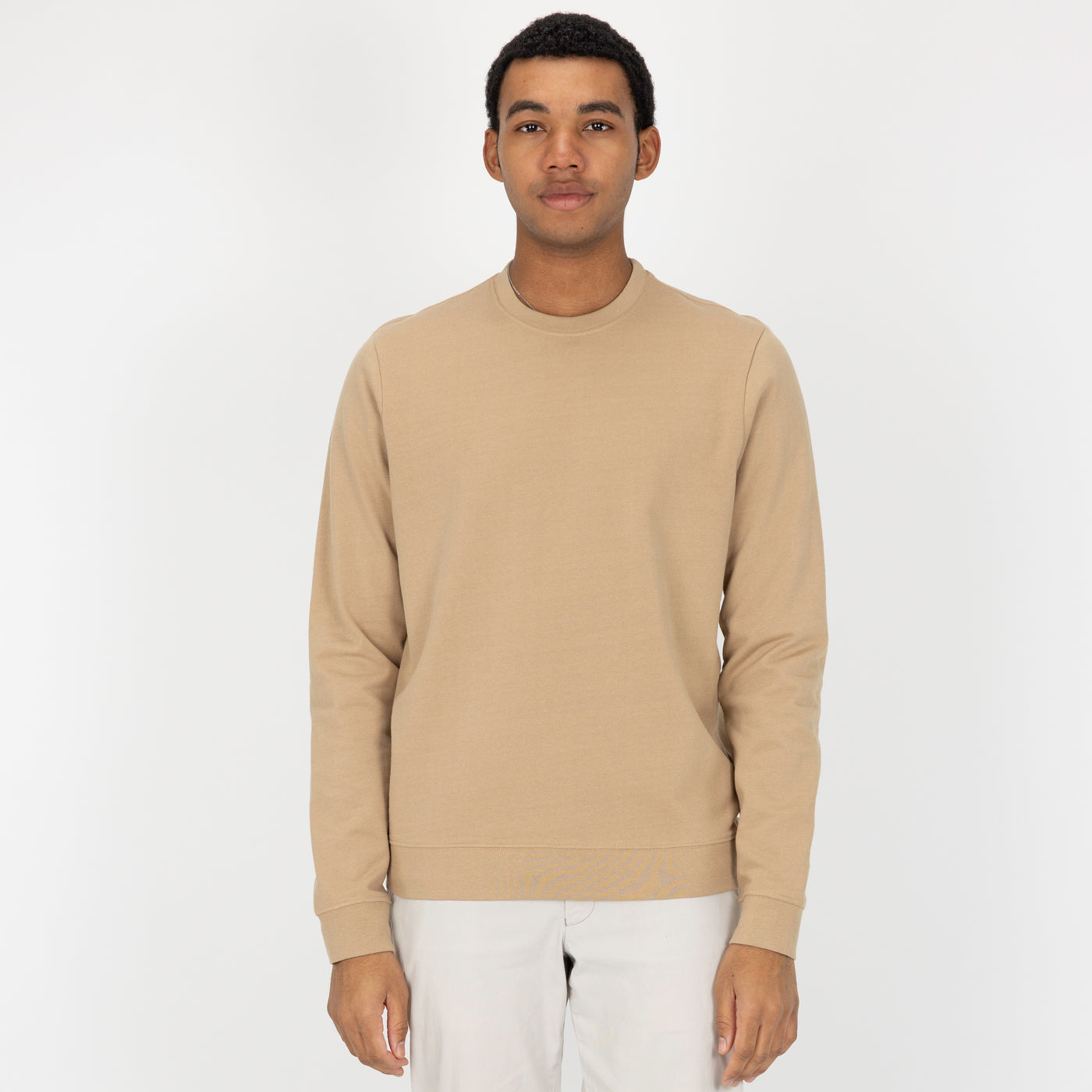 Fleece Crew made with 100% Recycled Fiber - Tan