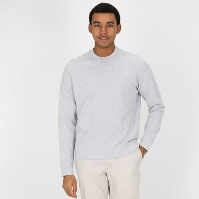 Fleece Crew made with 100% Recycled Fiber - White Heather