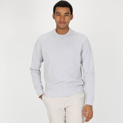 Fleece Crew made with 100% Recycled Fiber - White Heather